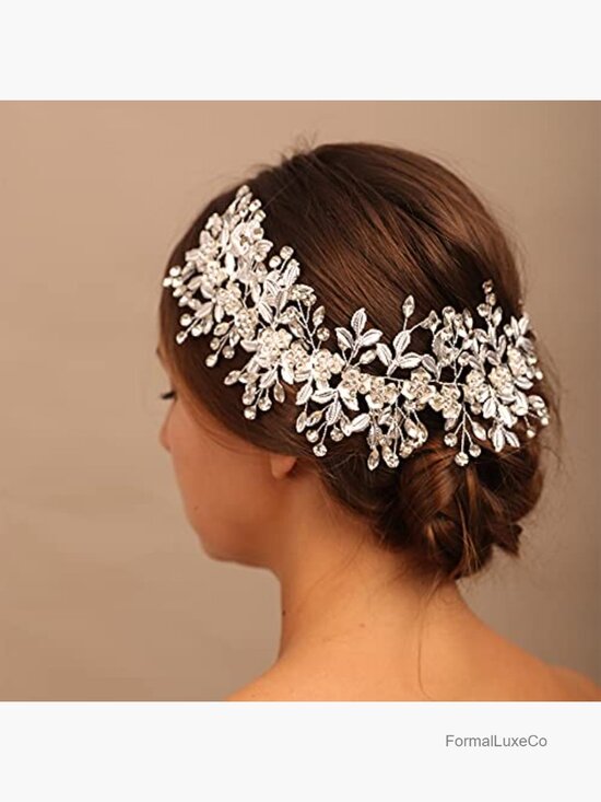 Wedding Bridal Headpiece Gold Crystal Headband Hair Vine